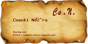 Csenki Nóra névjegykártya